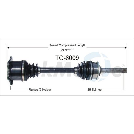 Surtrack Axle Cv Axle Shaft, To-8009 TO-8009